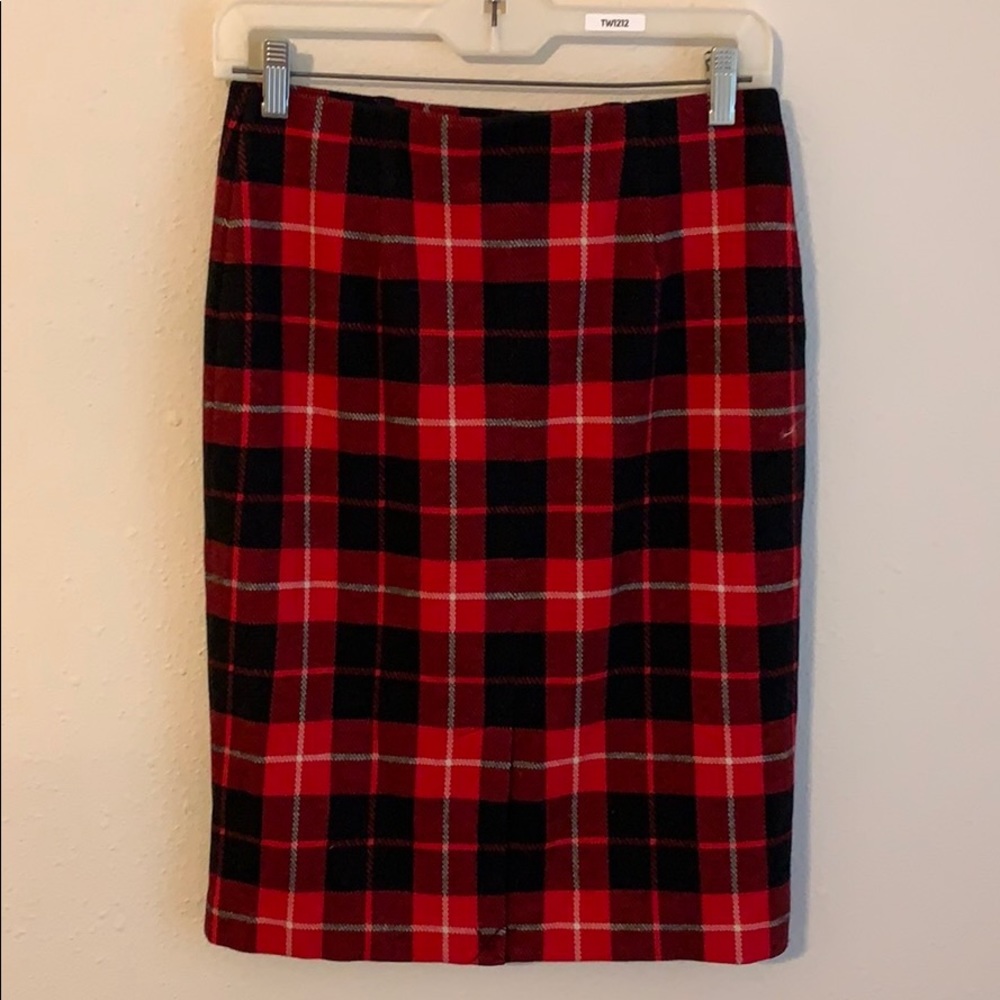 Plaid Pencil Skirt